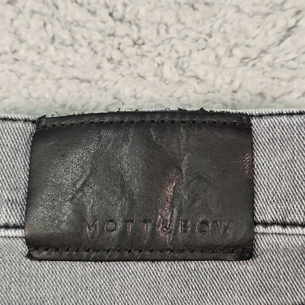 Mott Bow Jeans Mens 34x30 Slim Stone Gray Minimalist Preppy Ultra Soft Stretch